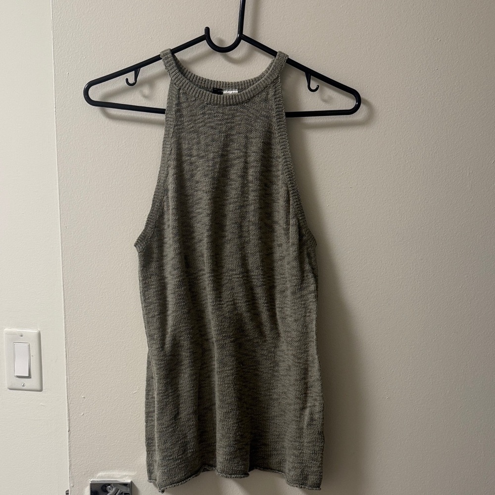 Sage Green Sleeveless Knit Top